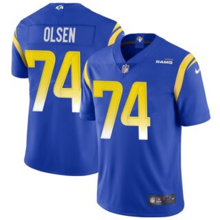 Men's Merlin Olsen Los Angeles Rams Vapor Limited White Jersey Stitched Royal