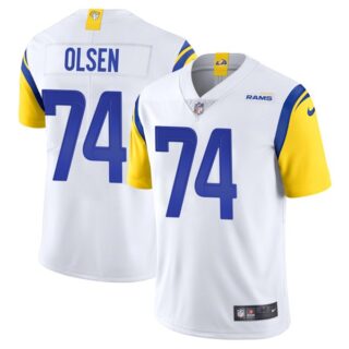 Men's Merlin Olsen Los Angeles Rams Vapor Limited White Jersey Stitched White