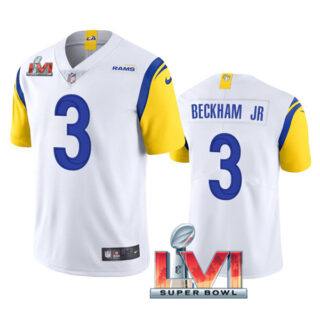 Men's Odell Beckham Jr. Los Angeles Rams 2022 Super Bowl LVI Vapor Limited Stitched Jersey White