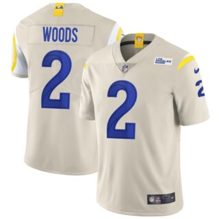 Men's Robert Woods Los Angeles Rams Vapor Limited White Jersey Stitched Bone