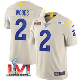 Men's Robert Woods Los Angeles Rams 2022 Super Bowl LVI Vapor Limited Stitched Jersey Bone