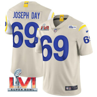 Men's Sebastian Joseph-Day Los Angeles Rams 2022 Super Bowl LVI Vapor Limited Stitched Jersey Bone