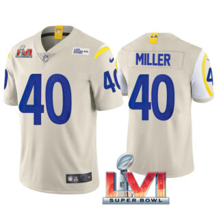 Men's Von Miller Los Angeles Rams 2022 Super Bowl LVI Vapor Limited Stitched Jersey Bone