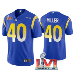 Men's Von Miller Los Angeles Rams 2022 Super Bowl LVI Vapor Limited Stitched Jersey Royal