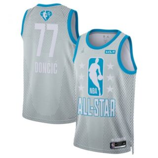 Men's Luka Doncic 2022 All-Star Game Swingman Stitched Jersey - Gray