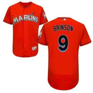 marlins #9 Lewis Brinson Orange Flexbase Authentic Collection Stitched Baseball Jersey