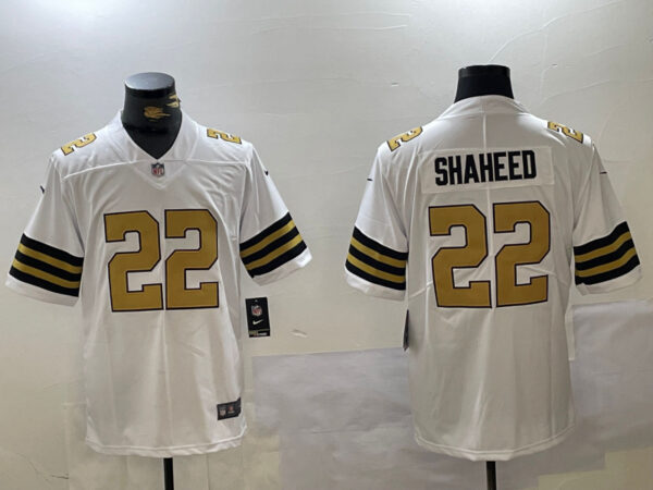men's new orleans saints #22 rashid shaheed white vapor limited stitched football jersey
