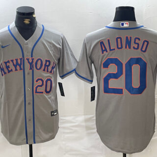 men's new york mets #20 pete alonso grey stitched baseball jersey