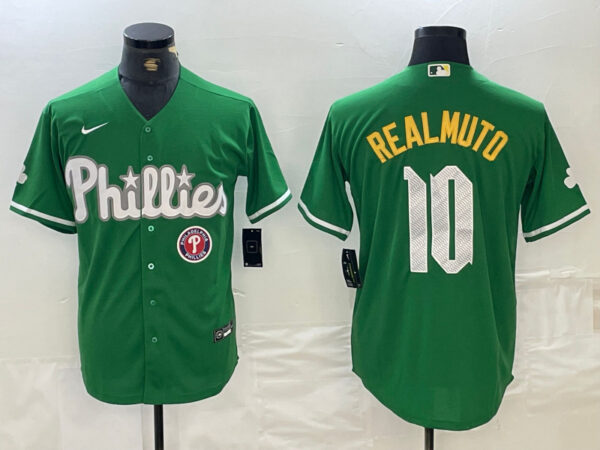 men's philadelphia phillies #10 j.t. realmuto green 2024 city connect stitched jersey