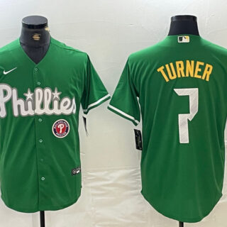 men's philadelphia phillies #7 trea turner green 2024 city connect stitched jersey