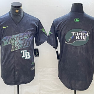 men's tampa bay rays team big logo charcoal 2024 city connect limited stitched baseball Jersey