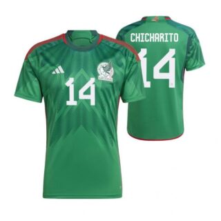Men's Chicharito Mexico National Team Green Home Soccer Jersey 2022-23