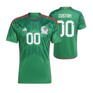 Youth Custom Mexico National Team Green Home Soccer Jersey 2022-23