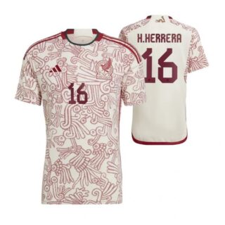 Youth Hector Herrera Mexico National Team White Away Soccer Jersey 2022-23