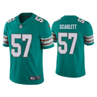 Men's Brennan Scarlett Miami Dolphins Throwback Limited Stitched Jersey Aqua