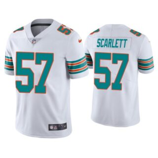 Men's Brennan Scarlett Miami Dolphins Throwback Limited Stitched Jersey White