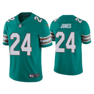 Men's Byron Jones Miami Dolphins Throwback Limited Stitched Jersey Aqua