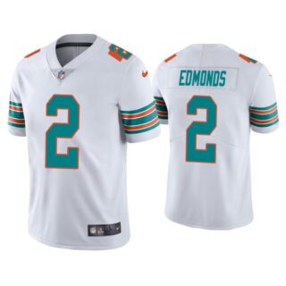 Men's Chase Edmonds Miami Dolphins Throwback Limited Stitched Jersey White