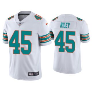 Men's Duke Riley Miami Dolphins Throwback Limited Stitched Jersey White