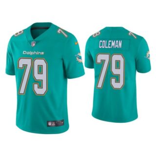Men's Larnel Coleman Miami Dolphins Vapor Limited Stitched Jersey Aqua