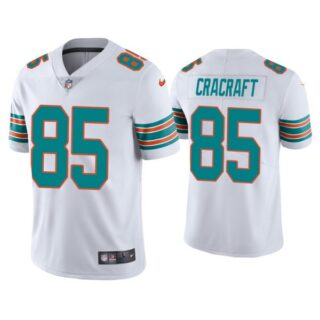 Men's River Cracraft Miami Dolphins Throwback Limited Stitched Jersey White
