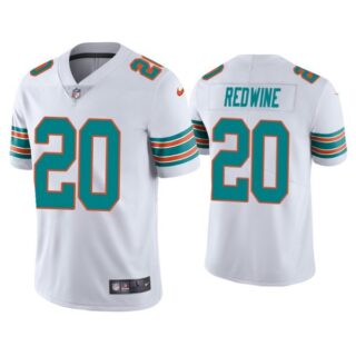 Men's Sheldrick Redwine Miami Dolphins Throwback Limited Stitched Jersey White