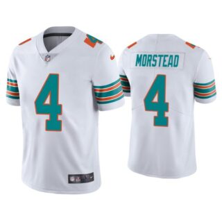 Men's Thomas Morstead Miami Dolphins Throwback Limited Stitched Jersey White