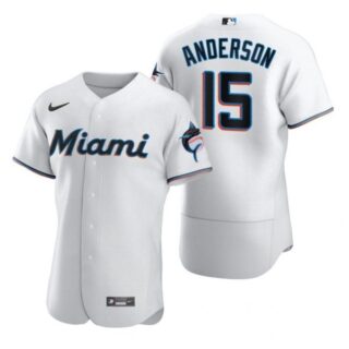 Men's Brian Anderson Miami Marlins Flex Base Jersey White