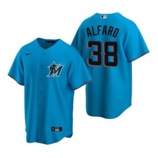 Men's Jorge Alfaro Miami Marlins Cool Base Jersey Black,Blue