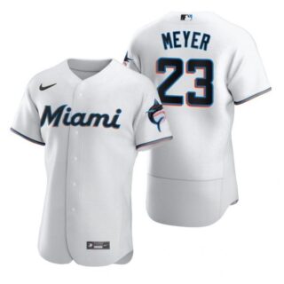 Men's Max Meyer Miami Marlins Flex Base Jersey White