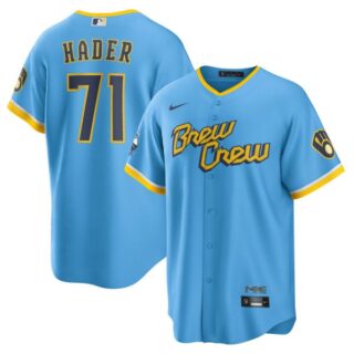 Youth Milwaukee Brewers Josh Hader Brew Crew City Connect Powder Blue Stitched Jersey