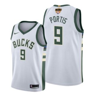 Men's #9 Bobby Portis Milwaukee Bucks 2021 NBA Finals Jersey White Association