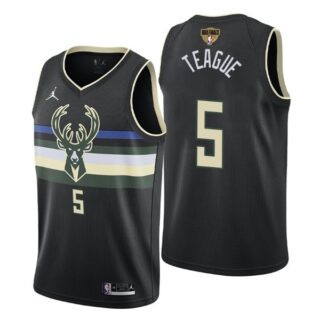Men's #5 Jeff Teague Milwaukee Bucks 2021 NBA Finals Jersey Statement White
