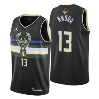 Men's #13 Jordan Nwora Milwaukee Bucks 2021 NBA Finals Jersey Statement White