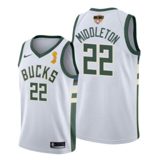 Youth Khris Middleton Milwaukee Bucks 2021 NBA Finals Champions Jersey White Association