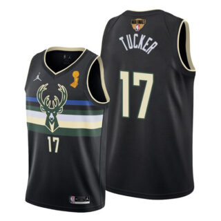Youth P.J. Tucker Milwaukee Bucks 2021 NBA Finals Champions Jersey Black Statement