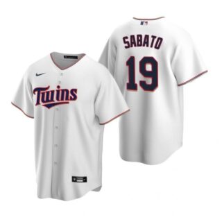 Men's Aaron Sabato Minnesota Twins Cool Base Jersey White
