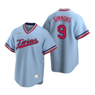 Men's Andrelton Simmons Minnesota Twins Cool Base Jersey Light Blue Cooperstown