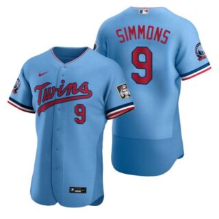 Men's Andrelton Simmons Minnesota Twins Flex Base Jersey Light Blue