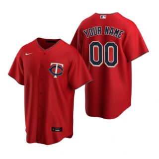 Men's Custom Minnesota Twins Cool Base Jersey Red