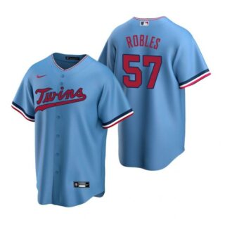 Men's Hansel Robles Minnesota Twins Cool Base Jersey Light Blue