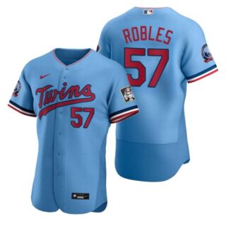 Men's Hansel Robles Minnesota Twins Flex Base Jersey Light Blue