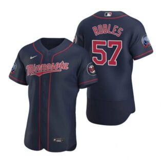Men's Hansel Robles Minnesota Twins Flex Base Jersey Navy