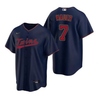Men's Joe Mauer Minnesota Twins Cool Base Jersey Navy