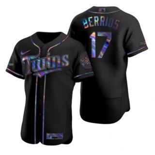 Men's Jose Berrios Minnesota Twins Flex Base Jersey Black Holographic
