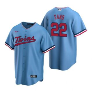 Men's Miguel Sano Minnesota Twins Cool Base Jersey Light Blue
