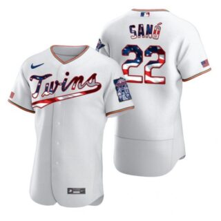Men's Miguel Sano Minnesota Twins Flex Base Jersey White Stars