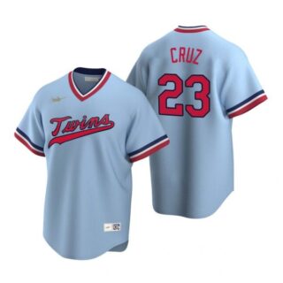 Men's Nelson Cruz Minnesota Twins Cool Base Jersey Light Blue Cooperstown