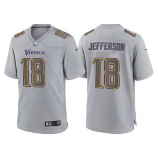 Youth Minnesota Vikings Justin Jefferson Gray Atmosphere Fashion Stitched Jersey