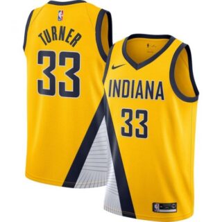 Men's Myles Turner Indiana Pacers Basketball Jersey Yellow
